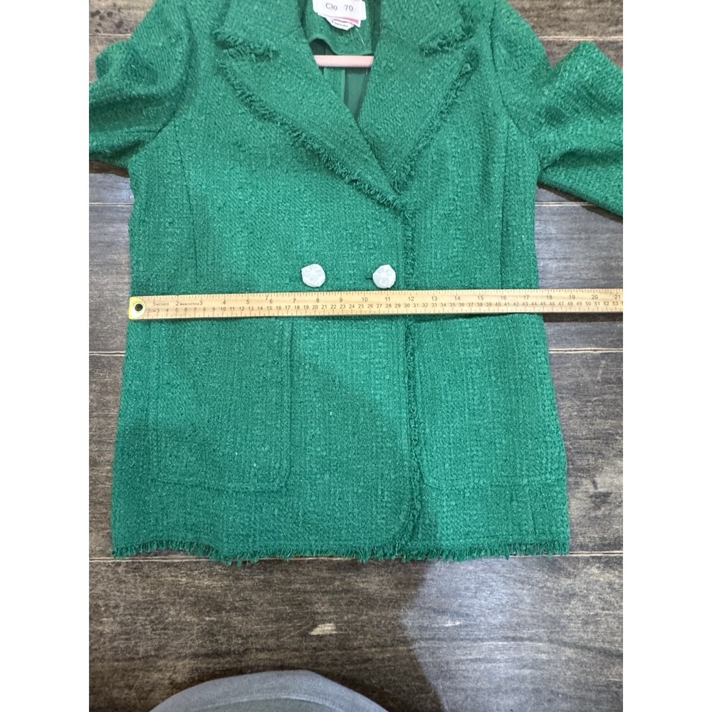 Kate Spade sequin tweed‎ Double Breasted blazer Kelly green Size 8 Shamrock - Picture 8 of 12